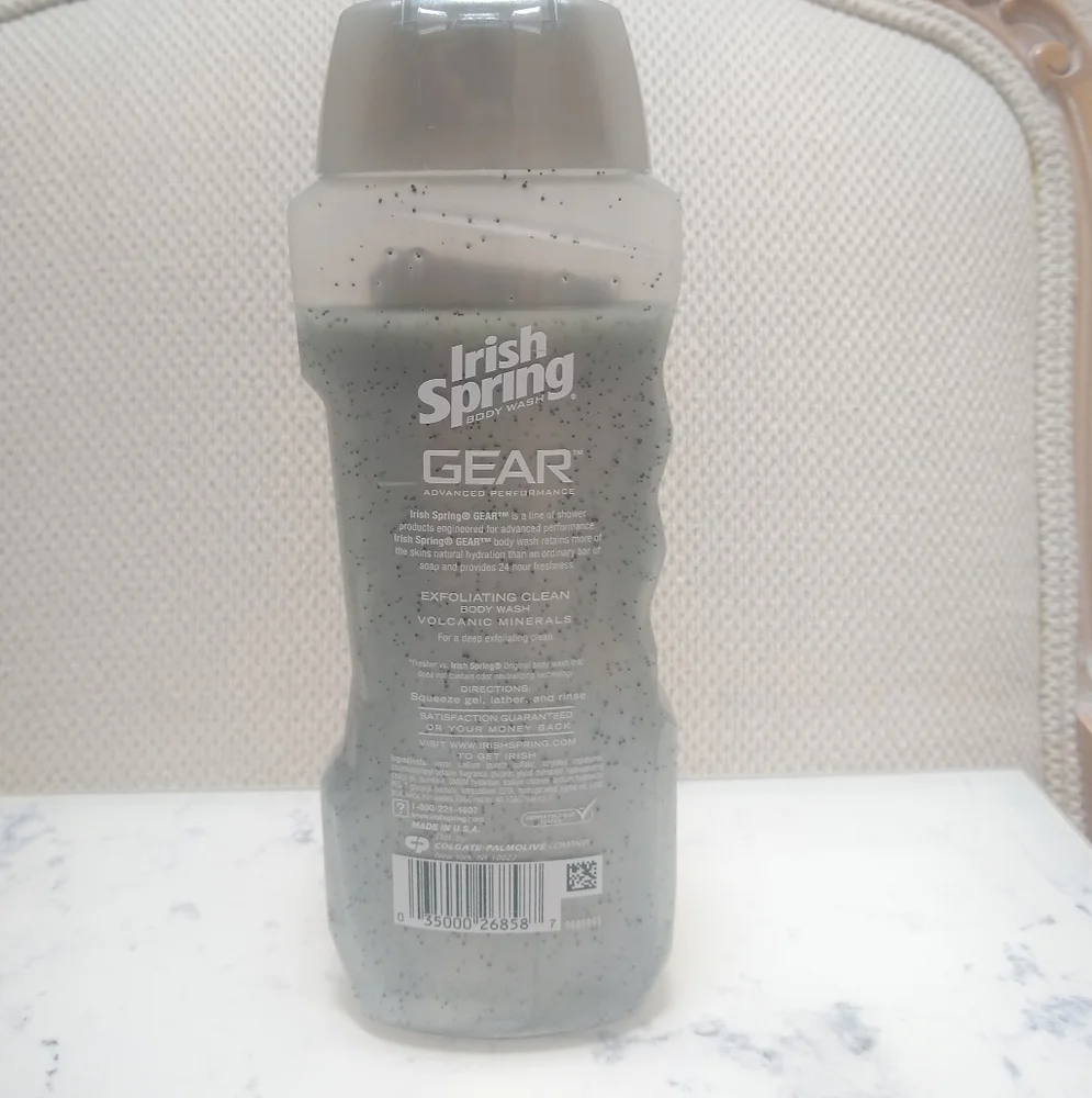 Irish Spring Gear Exfoliating Clean Body Wash 15 Oz New Not Full